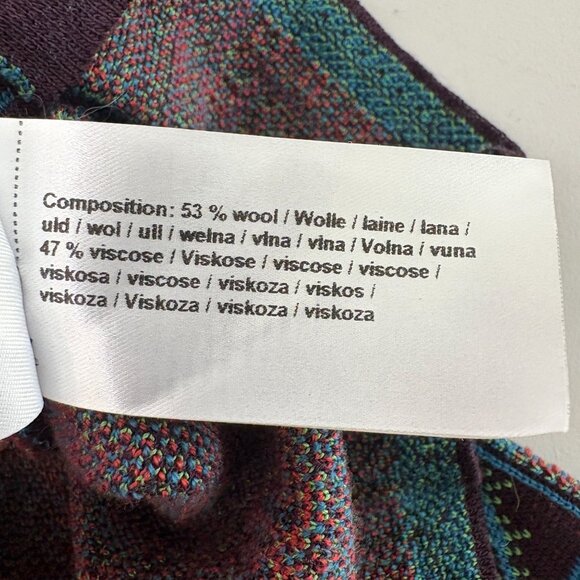 Ivko Knit Skirt With Pleats Midi Size 42 XL Brown Red Geometric Wool Blend Boho - Picture 7 of 12